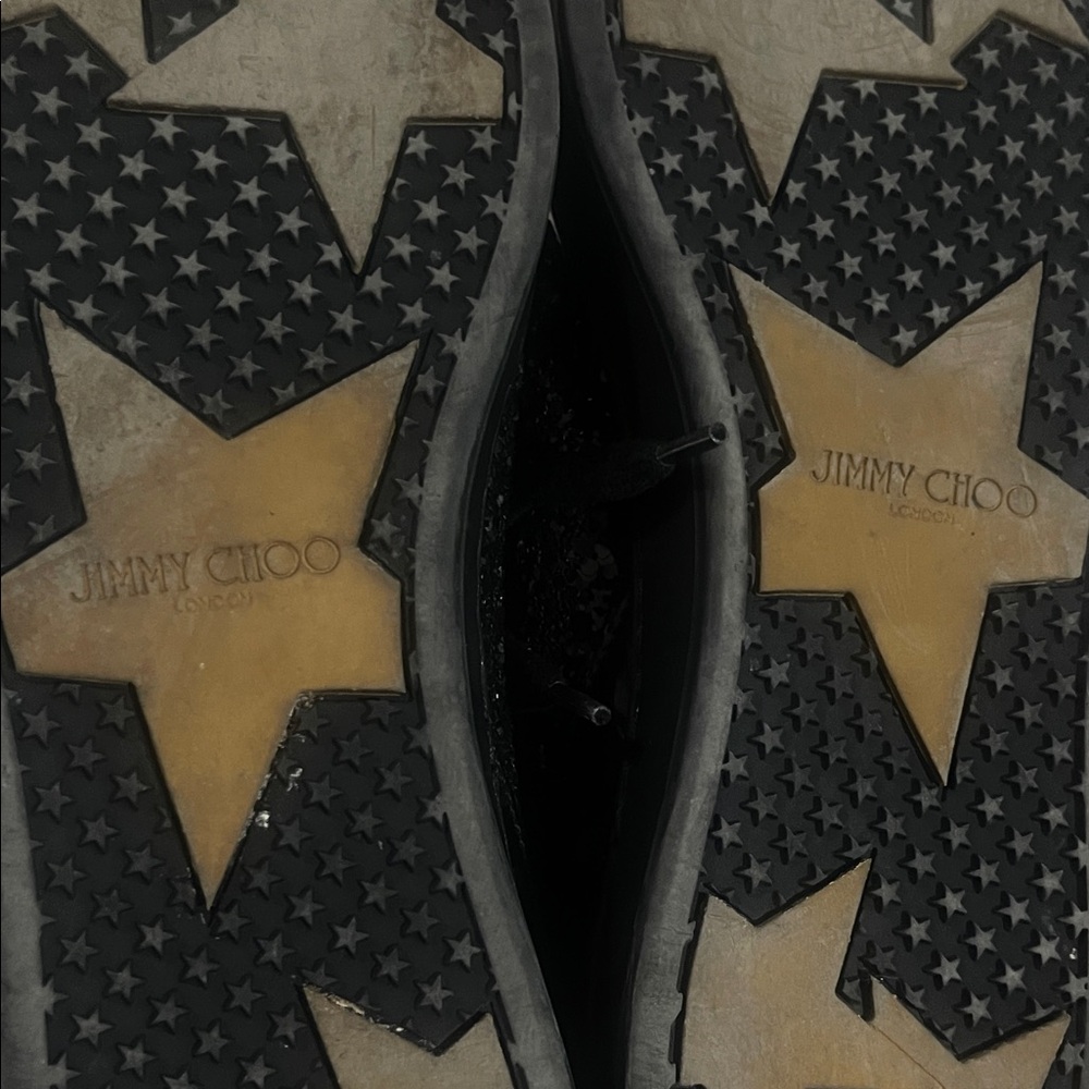 Jimmy Choo Black and Gold Star Soles